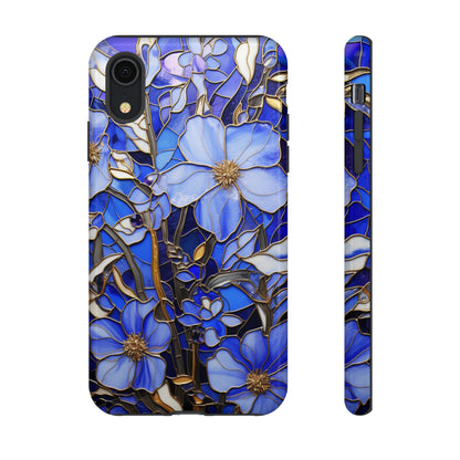 Periwinkle Stained Glass with Gold Inlay Phone Case for iPhone 15, 14, Pro Max, 13, 12 & Samsung Galaxy S23, S22, S21, Google Pixel