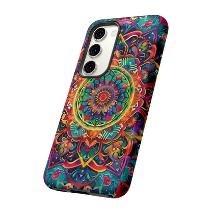 Cosmic Stained Glass Mandala Phone Case