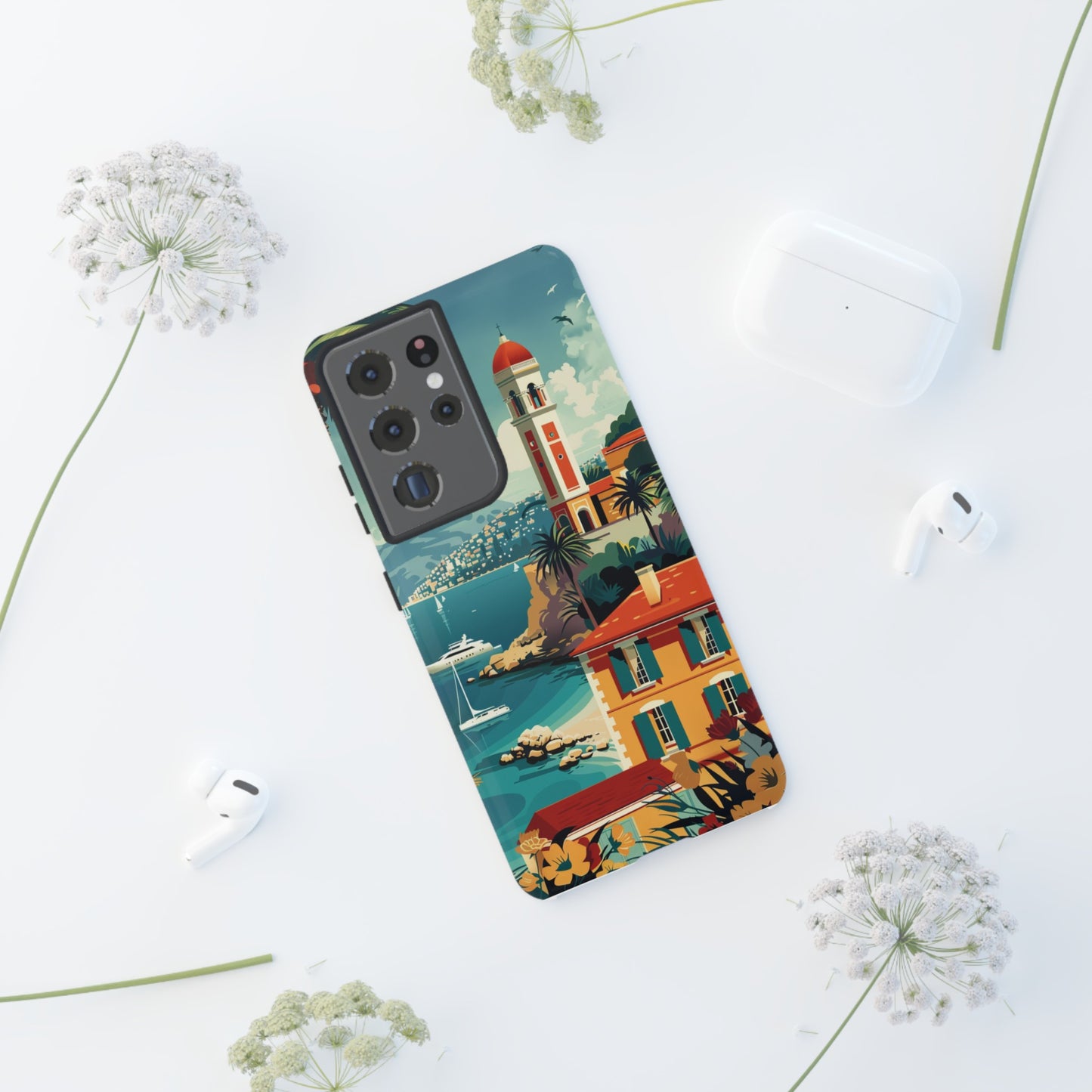 Midcentury French Riviera Landscape Painting Phone Case