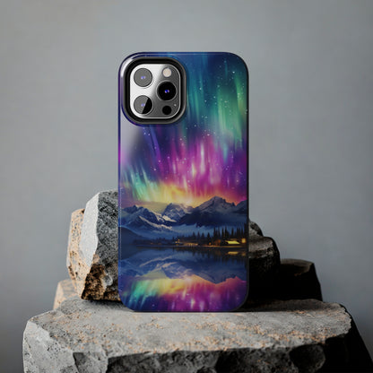 Celestial Dance: Aurora Borealis Sky Rainbow | Magical iPhone Case for Astral Admirers