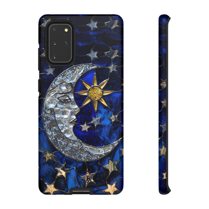 Cosmic Moon & Stars Stained Glass Starry Night Phone Case