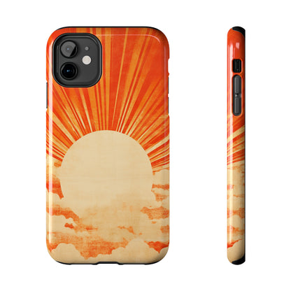 Retro Abstract Sunburst iPhone Case | Embrace the Nostalgic Charm of Artistic Rays