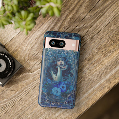 Blue Floral Art Nouveau Style Phone Case