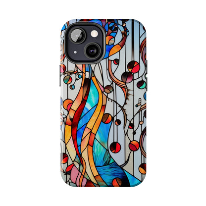 Golden Era Elegance: Art Deco Stained Glass iPhone Case | Vintage Glamour in Modern Protection