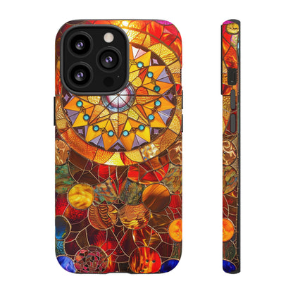 Cosmic Stained Glass Mandala Phone Case