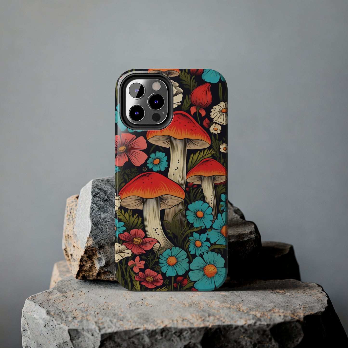 Psychedelic Retro Mushrooms iPhone case | Dive into Vintage Vibes