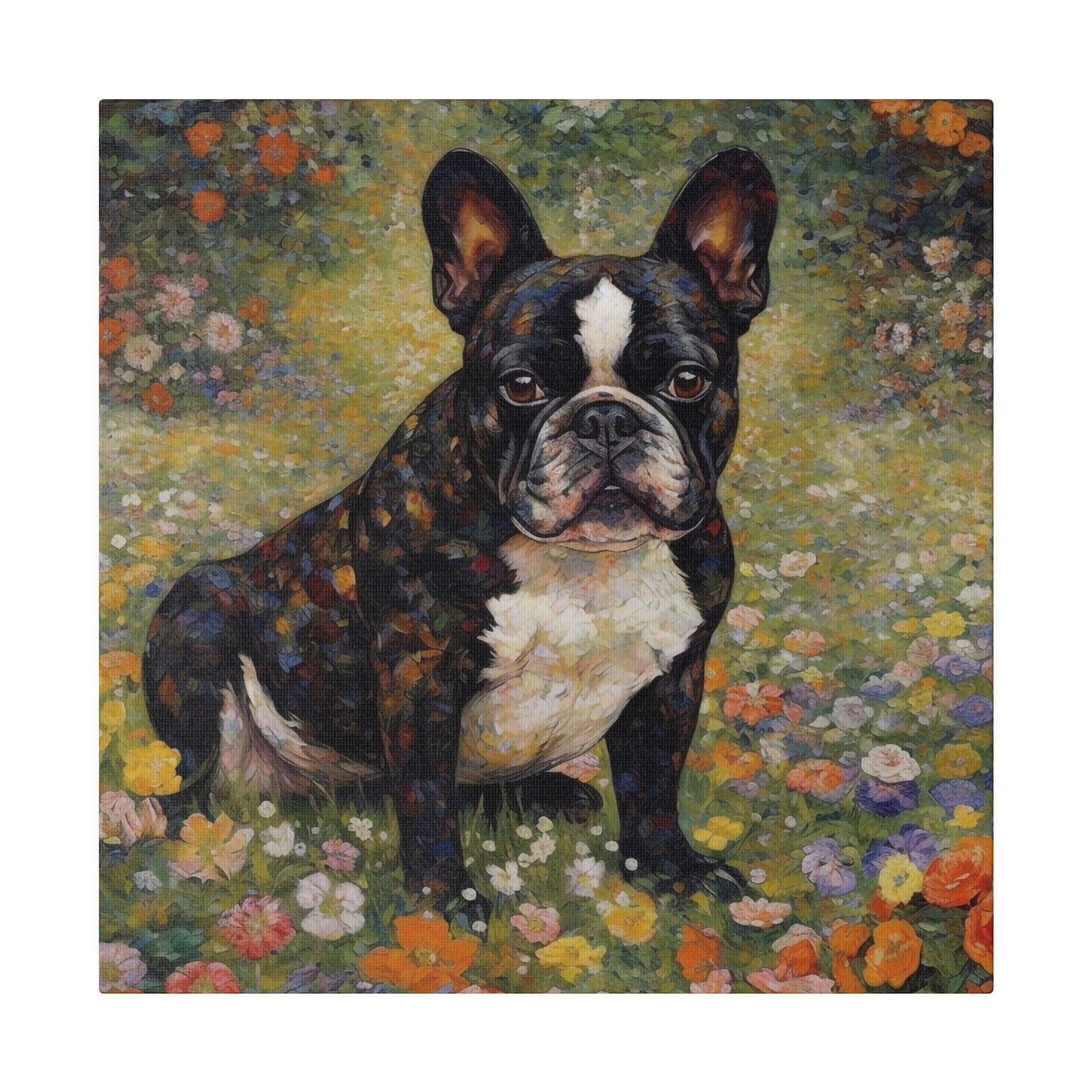 Black French Bulldog Wall Decor Canvas Print