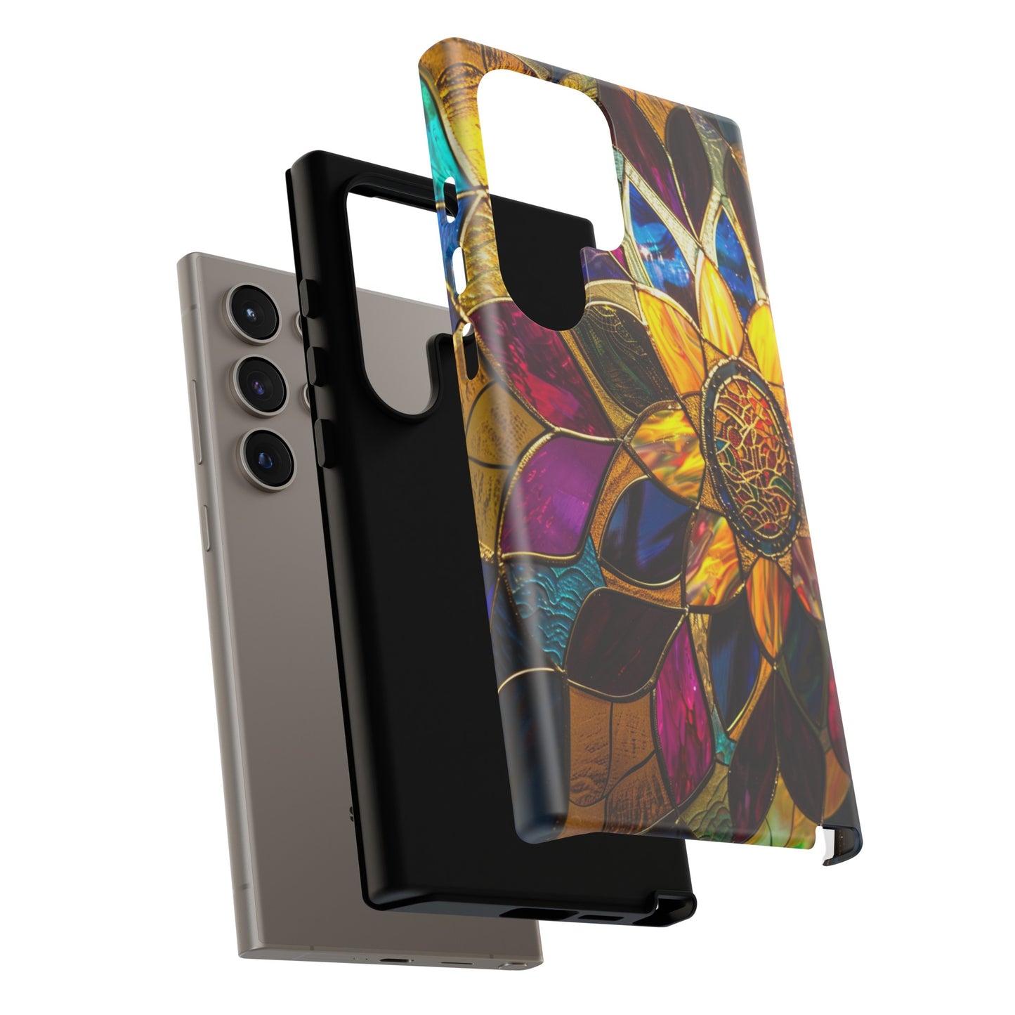 Cosmic Stained Glass Mandala Phone Case