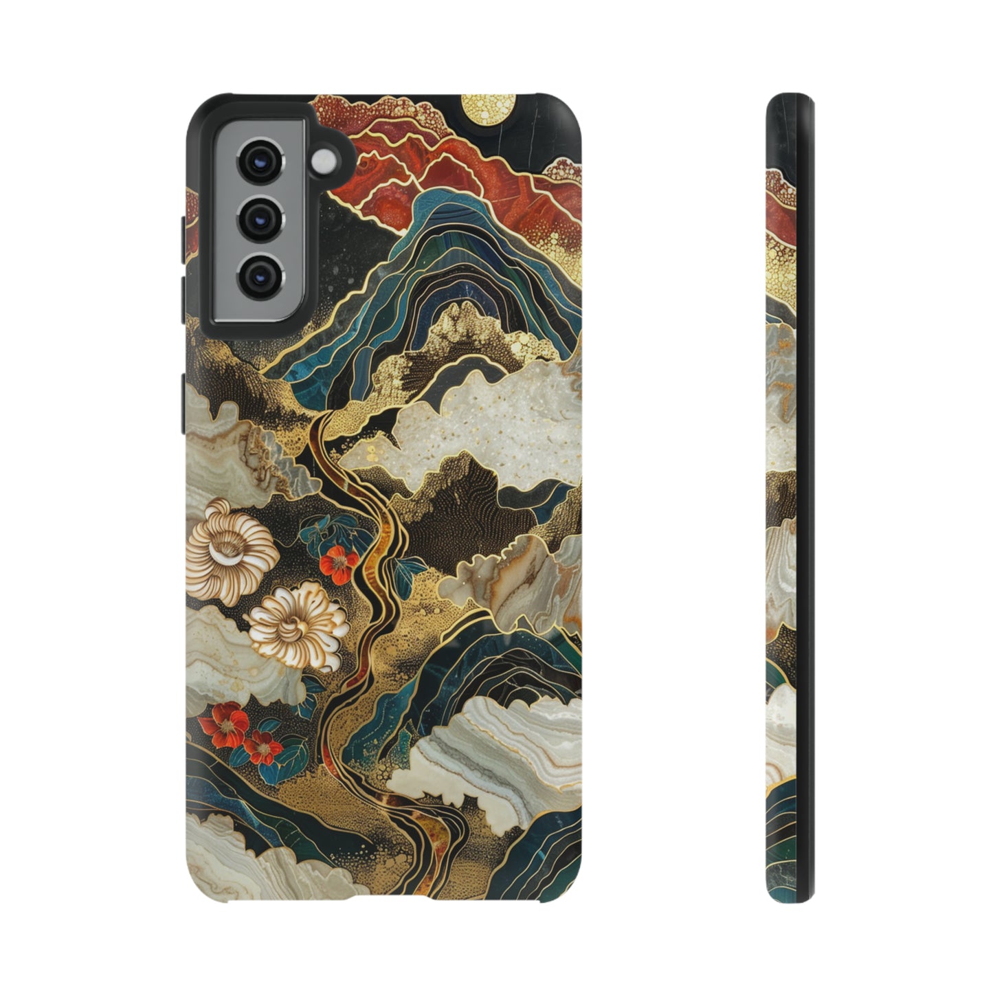 Chiyogami Stained Glass Floral Mountain Phone Case