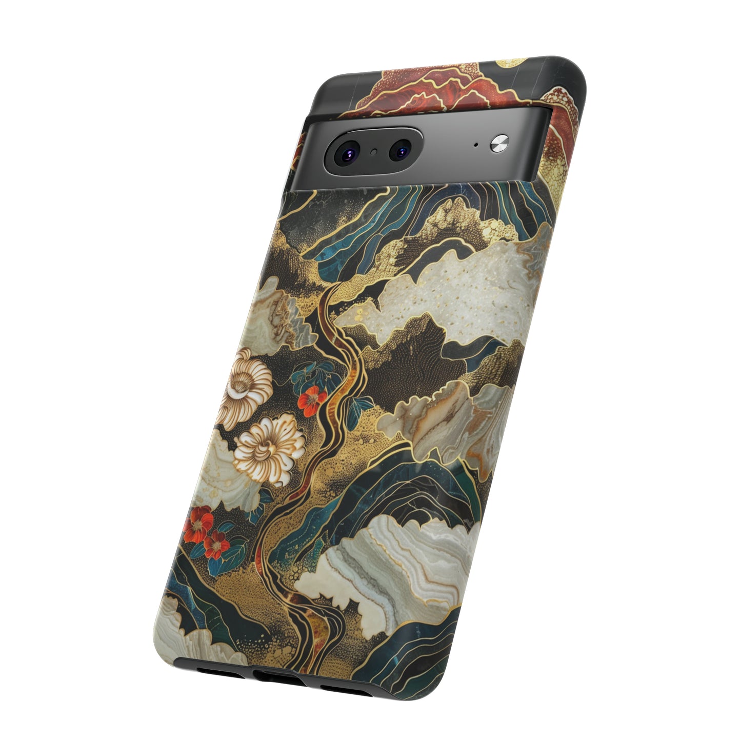 Chiyogami Stained Glass Floral Mountain Phone Case