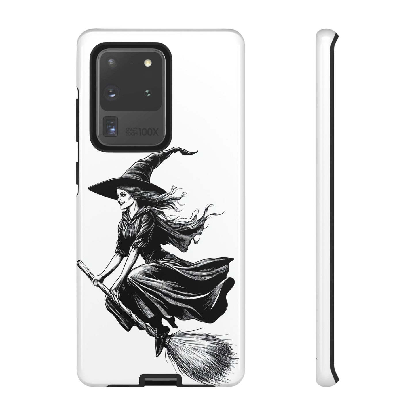 Vintage Halloween Witch on a Broom Spooky Phone Cover