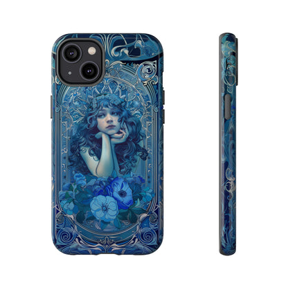 Blue Floral Art Nouveau Style Phone Case