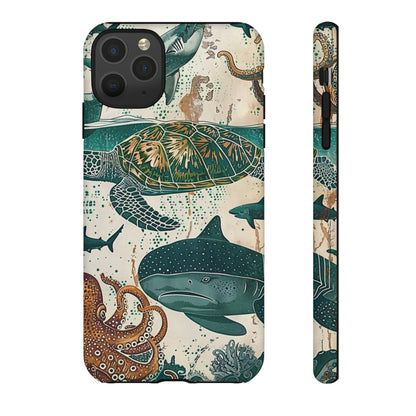 Undersea World Shark, Turtle, Manta Ray Phone Case