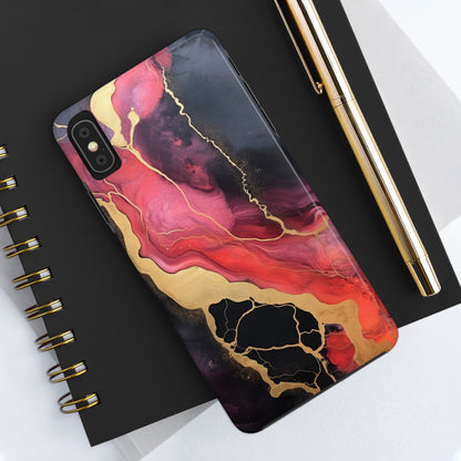 Marbled Dark Lava flow Phone Case | Embrace the Mesmerizing Multicolor Art