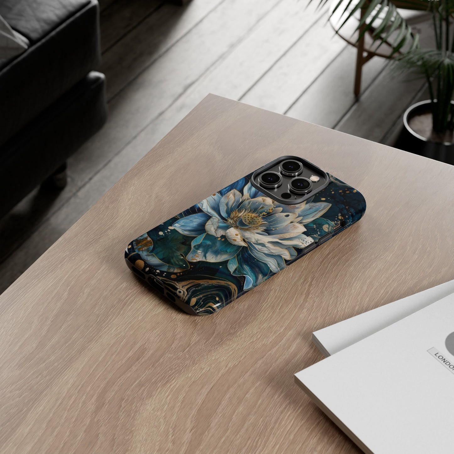 Zen Stained Glass Lotus Floral Design Phone Case