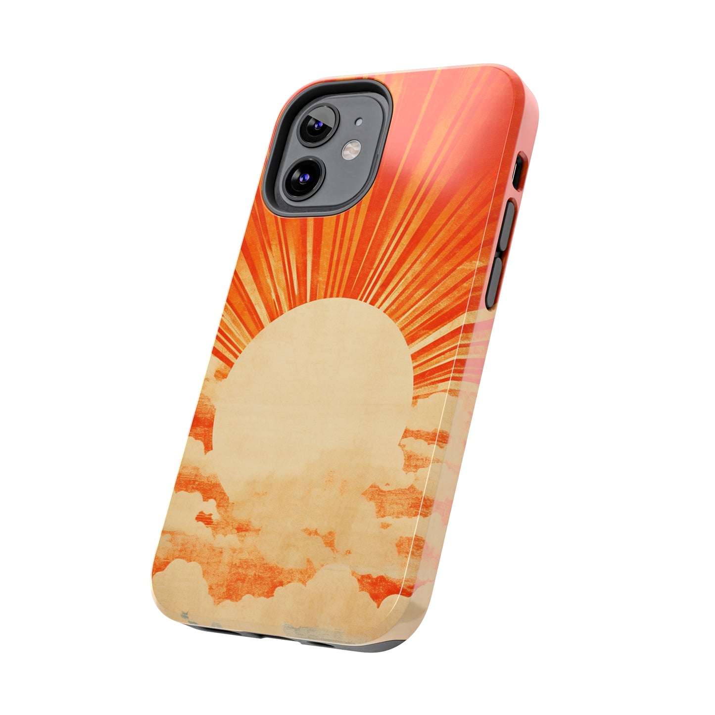 Retro Abstract Sunburst iPhone Case | Embrace the Nostalgic Charm of Artistic Rays