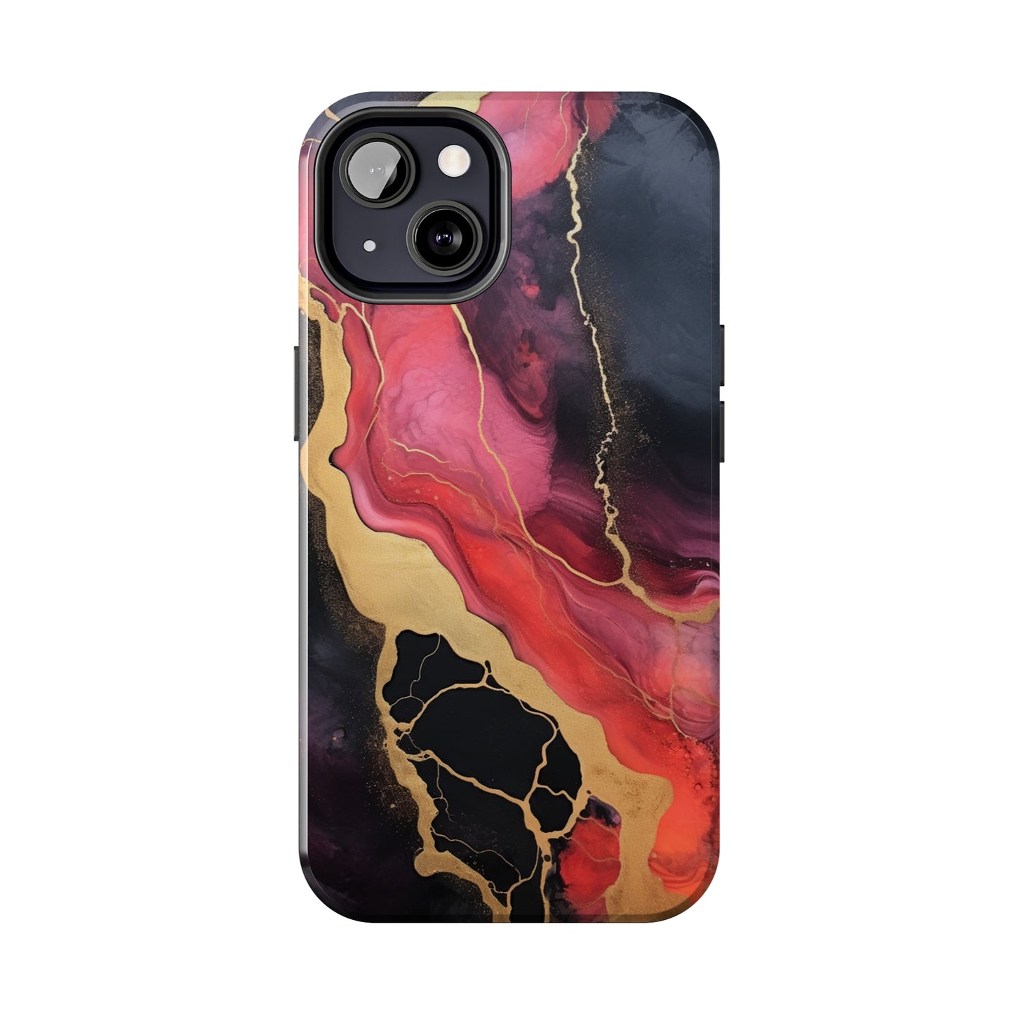 Marbled Dark Lava flow Phone Case | Embrace the Mesmerizing Multicolor Art