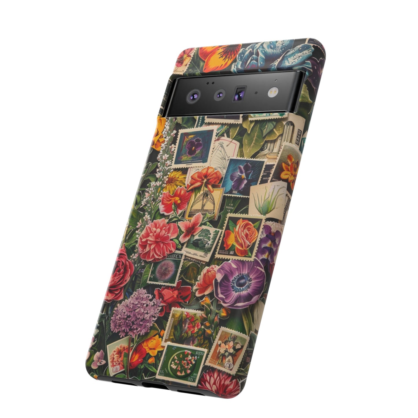 Elegant floral stamp phone case for Google Pixel