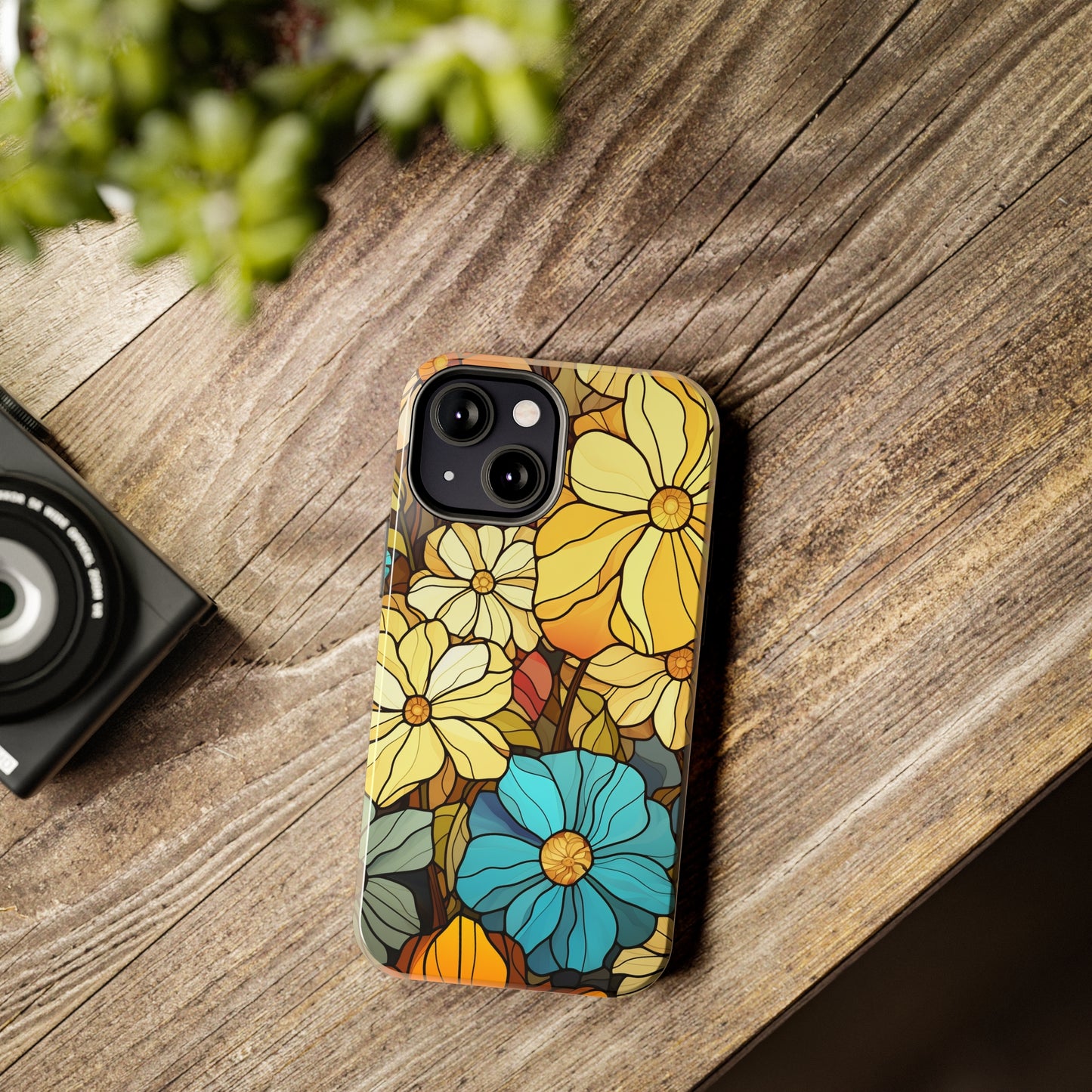 Kaleidoscopic Elegance: Stained Glass Vintage Floral iPhone Case – Timeless Beauty Illuminated