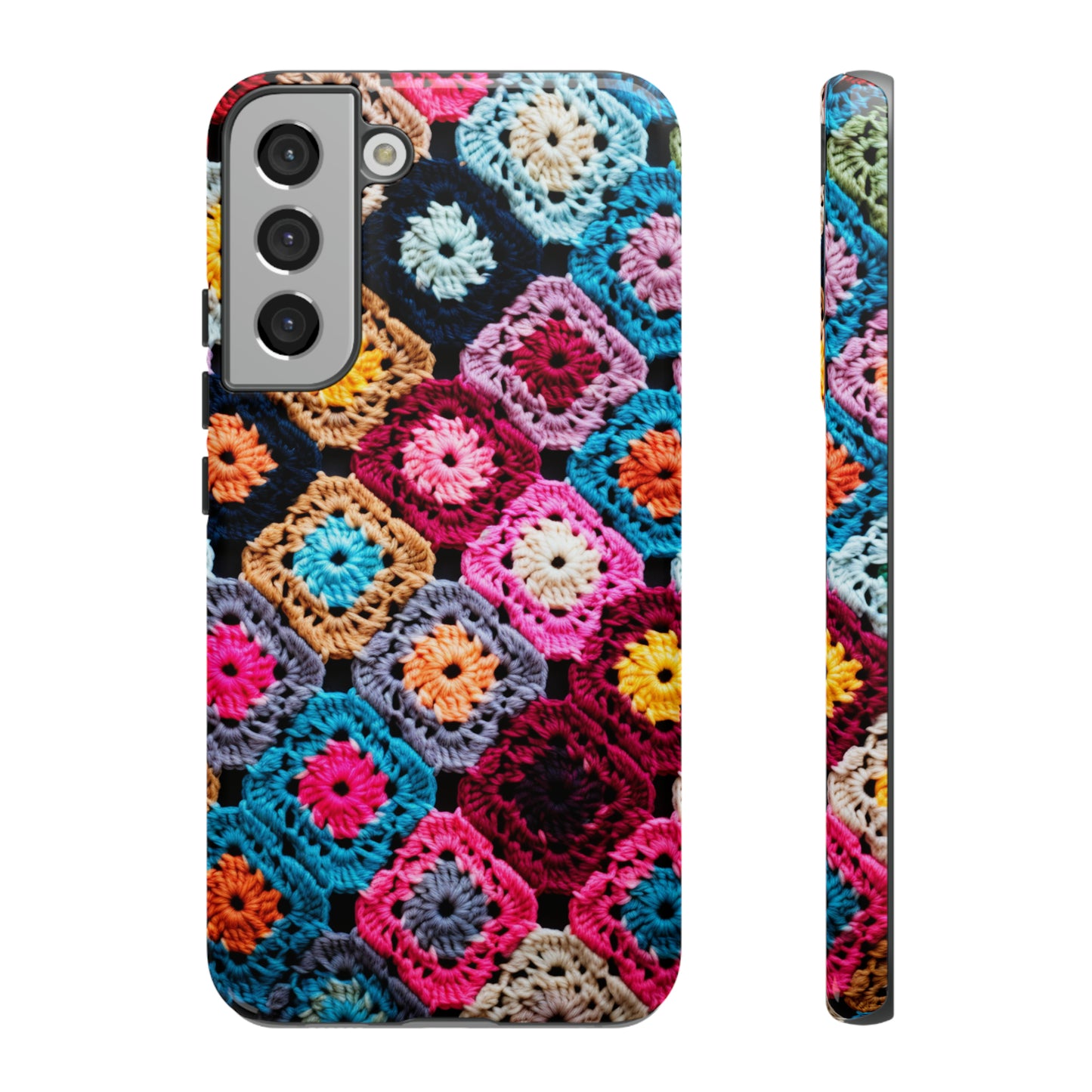 Vintage Floral Crochet Blanket Knit Look Phone Case