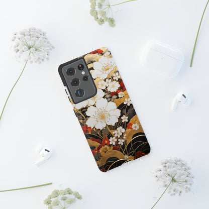 Chiyogami Floral Tough iPhone Case Galaxy S23 S22 S21 S20 Plus Ultra | Iphone 14 13 12 11 8 Pro Max Mini | Pixel 7 6 Pro 5 | Japanese Boho