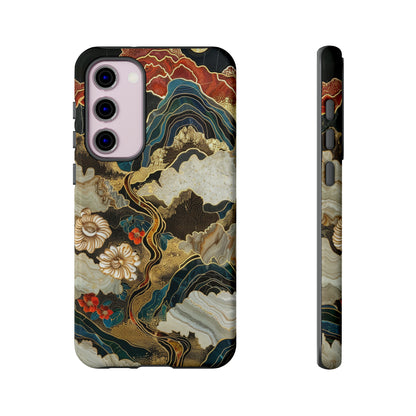 Chiyogami Stained Glass Floral Mountain Phone Case