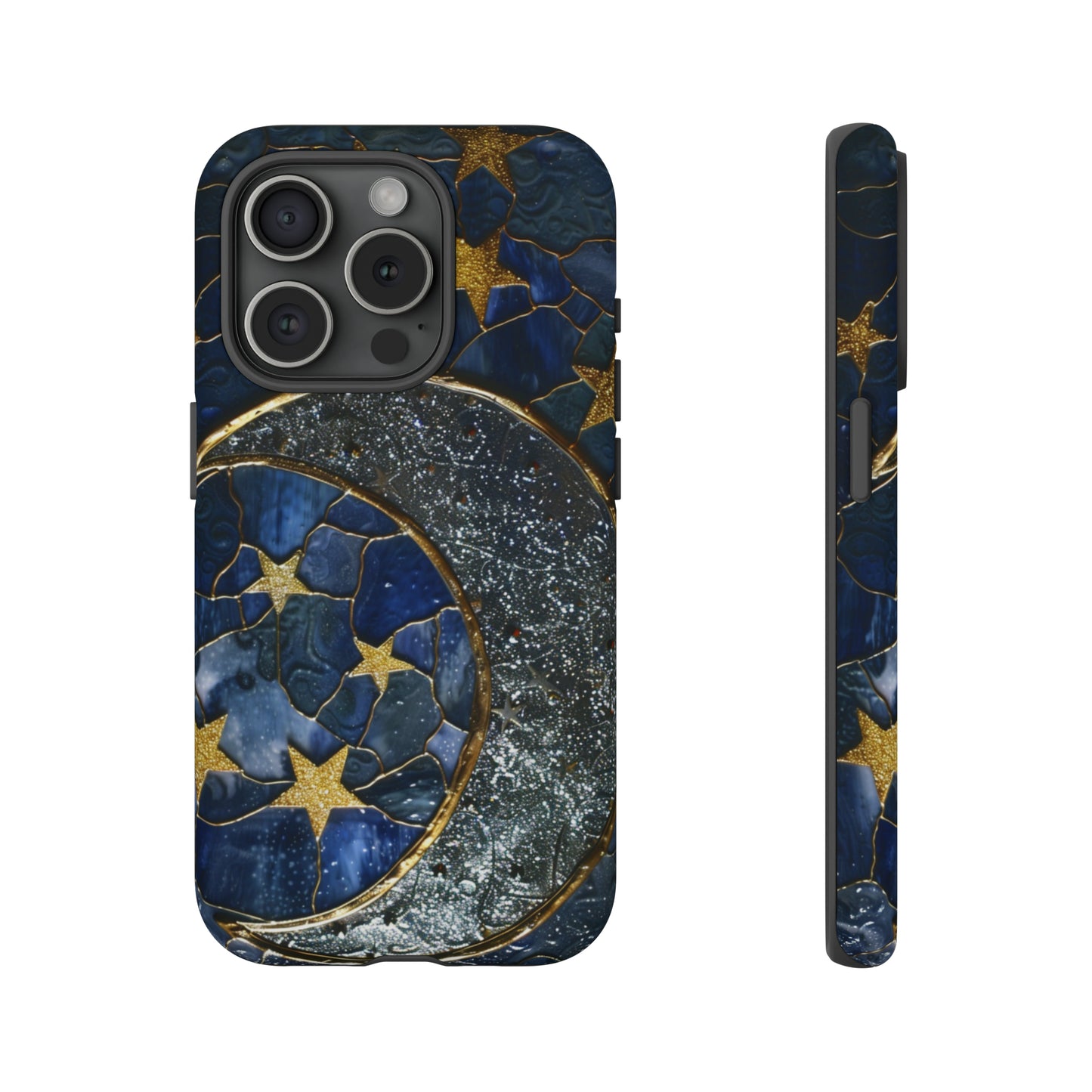 Moon Stars Stained Glass Starry Night Phone Case