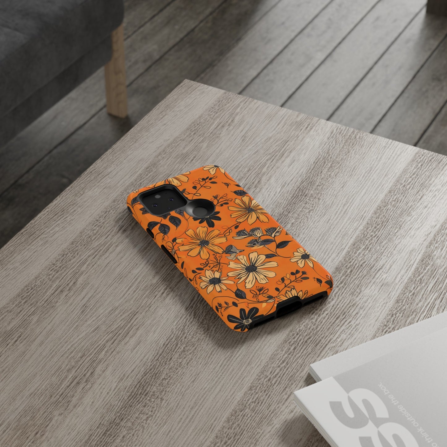 Orange Floral Phone Case Cute Summer Flower Aesthetic