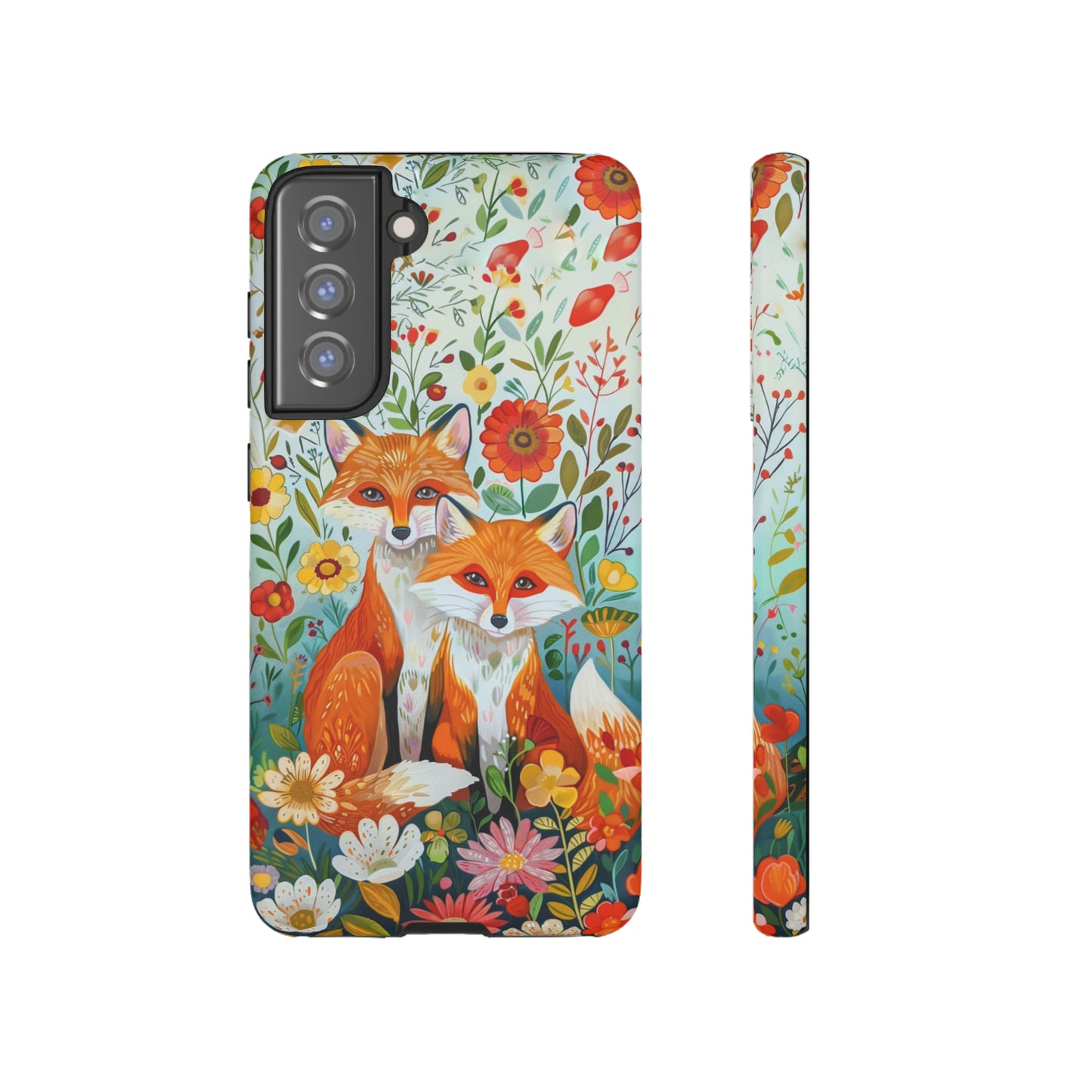 Foxes in the Floral Garden Phone Case