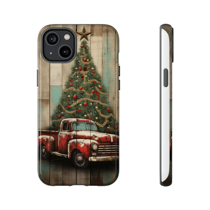 Classic Red Pickup Truck Christmas Phone Case