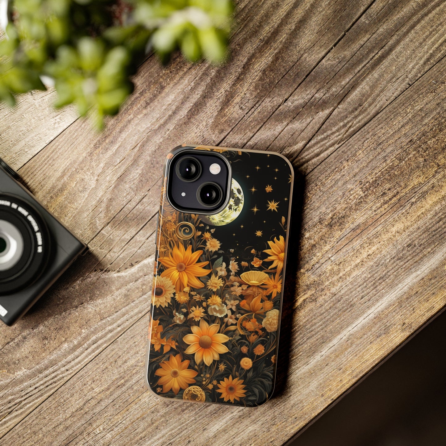 Cottagecore Floral Sun Moon Stars iPhone Case | Embrace Mystical Nature's Beauty