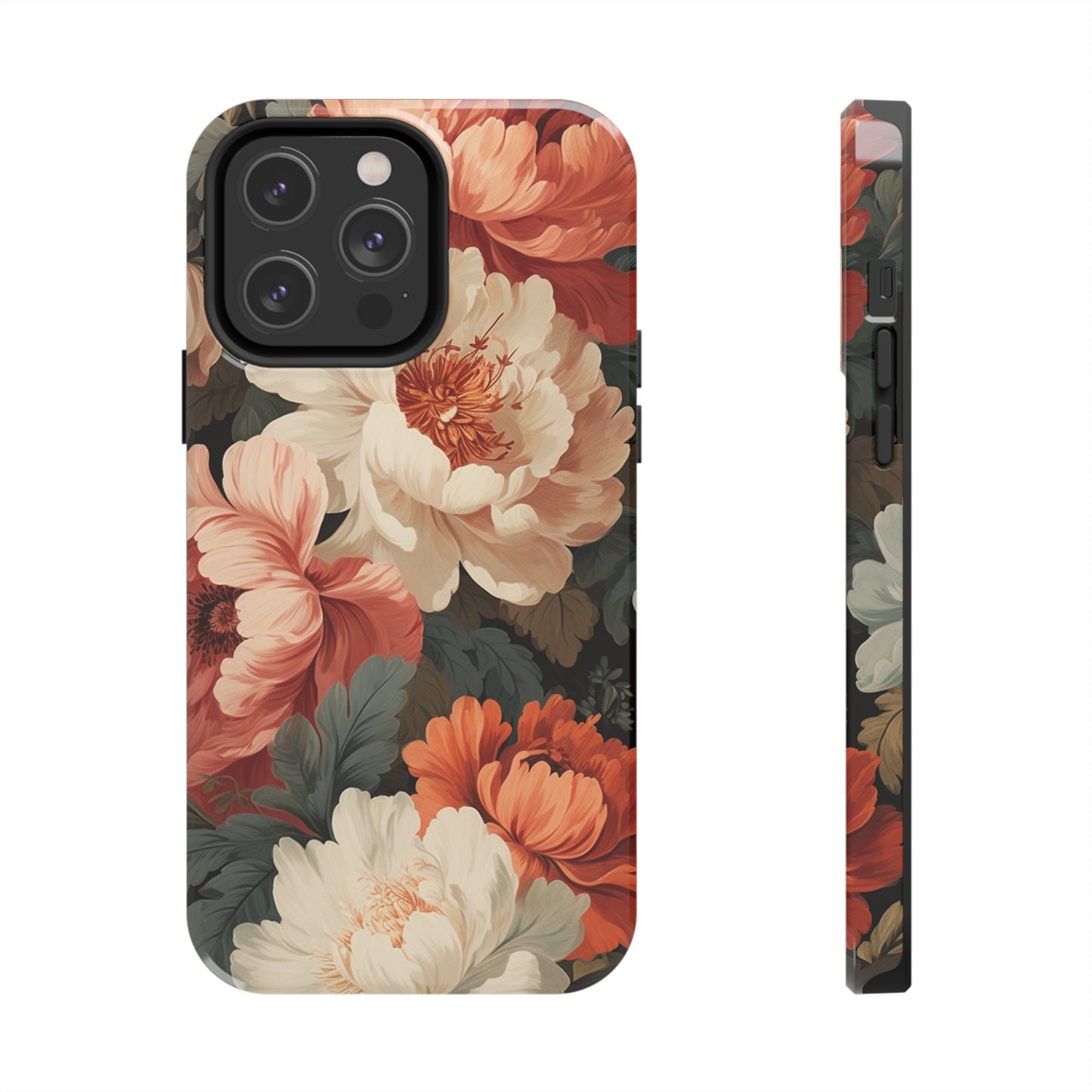 Vintage Floral Aesthetic Phone Tough Case Antique Print for iPhone 14 11 Pro 12 13 XR XS X 7+ 8 Boho Nature Flowers Cottage Core