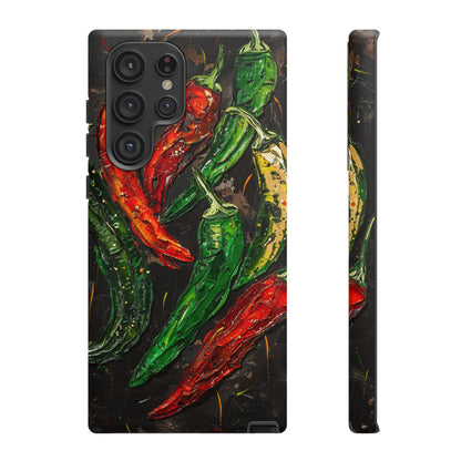 Green and Red Chili Peppers Phone Case