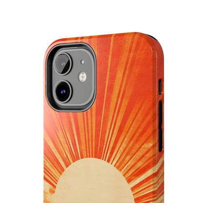 Retro Abstract Sunburst iPhone Case | Embrace the Nostalgic Charm of Artistic Rays