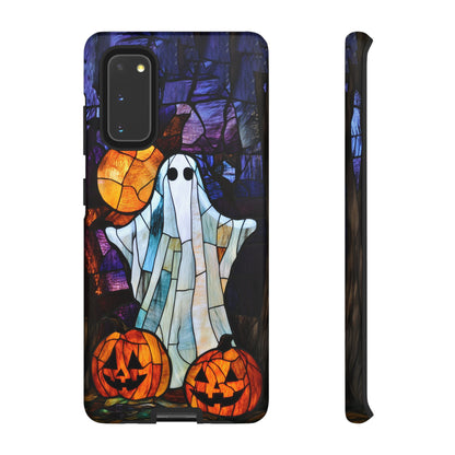 Stained Glass Halloween Ghost and Jack-o'-Lanterns Phone Cover