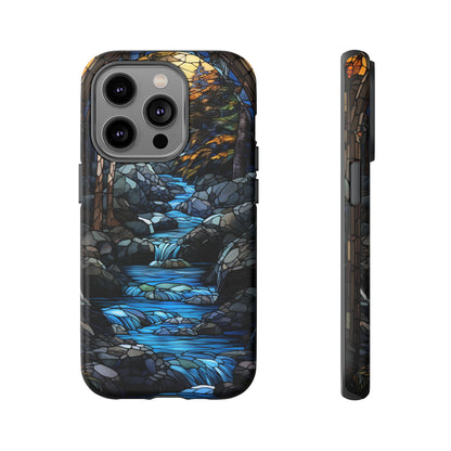 Stained Glass Stone Bridge and River Art Phone Case