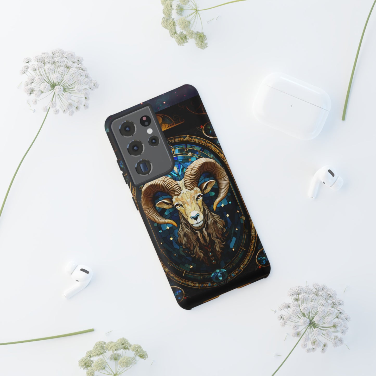 Aries Astrology Stained Glass Design Phone Case