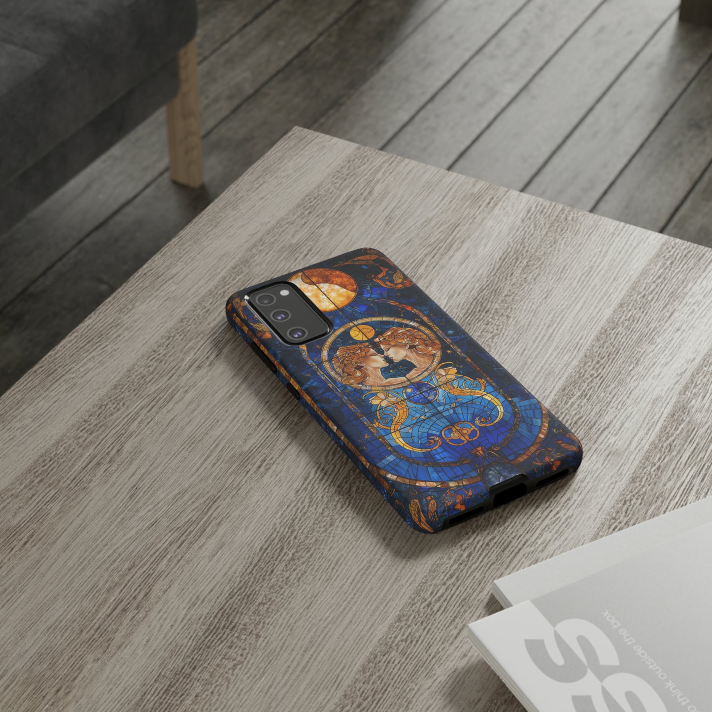 Gemini Astrology Stained Glass Phone Case