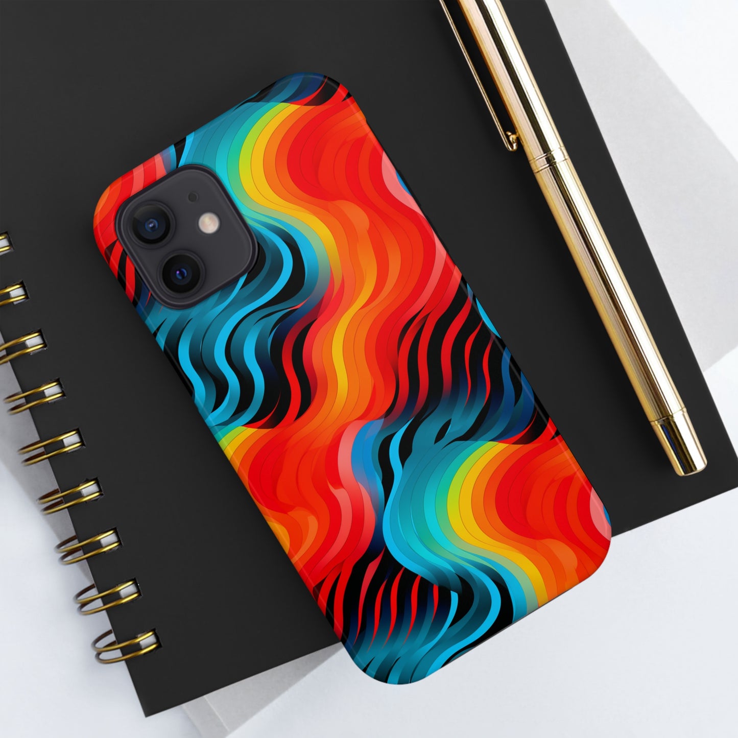 Color Splash Wave Pattern Tough iPhone Case | Embrace Vibrant Style and Reliable Protection