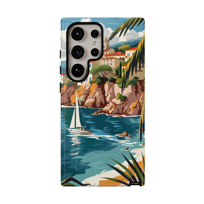 Midcentury French Riviera Sailboat Painting Phone Case