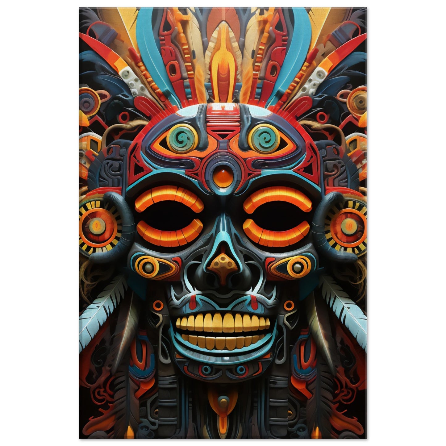 Tribal Witch Doctor Psychedelic Art Canvas: A Mesmerizing Journey into the Mystical