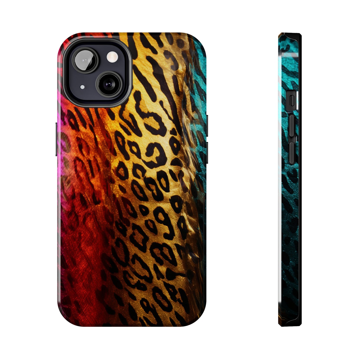 Kaleidoscopic Wild: Psychedelic Rainbow Leopard Print | Dazzling iPhone Case