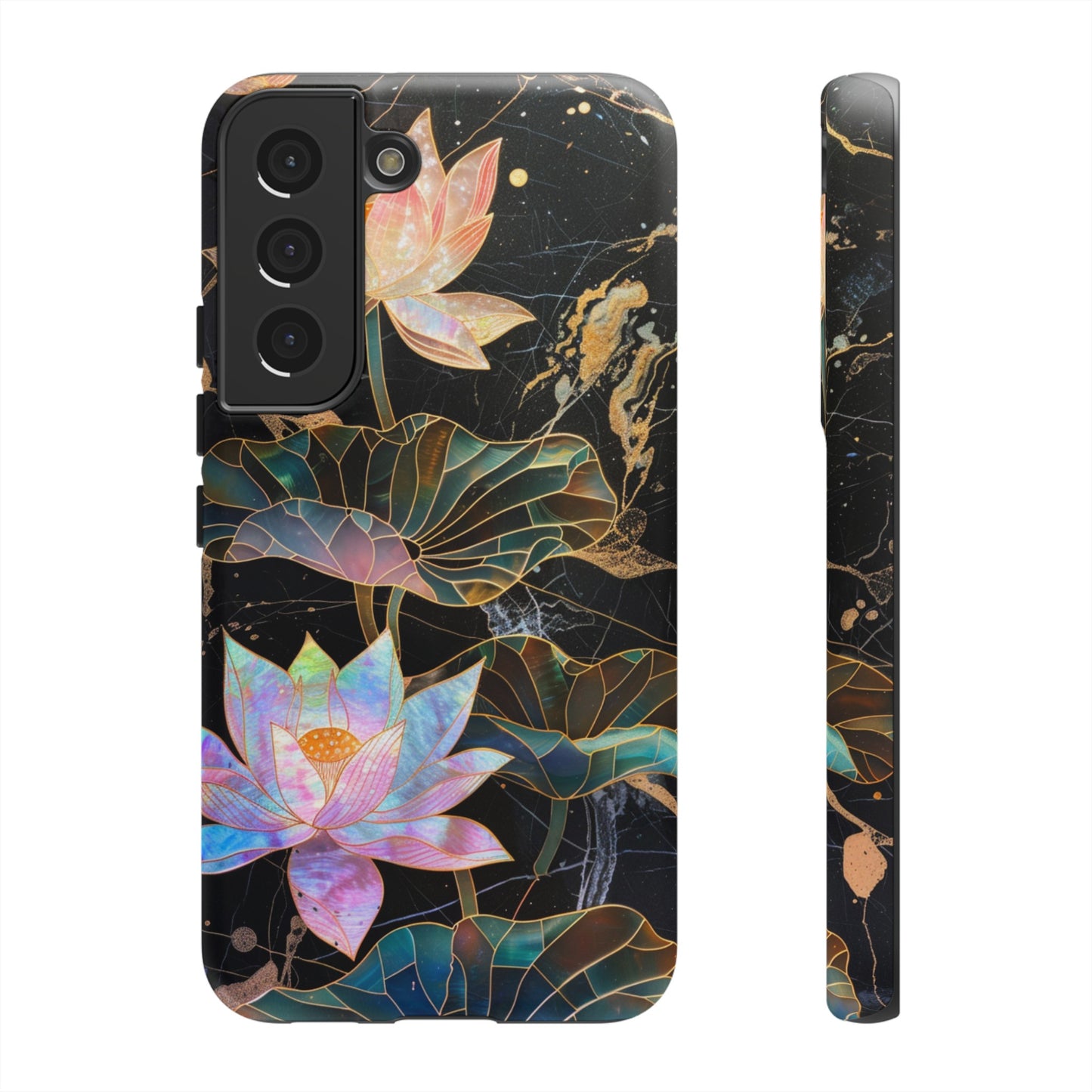 Zen Stained Glass Lotus Floral Design Phone Case