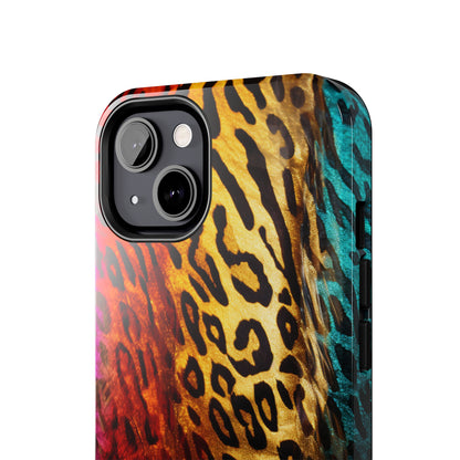 Kaleidoscopic Wild: Psychedelic Rainbow Leopard Print | Dazzling iPhone Case