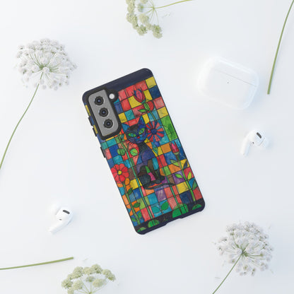 Cat in the Stained Glass Garden Phone Case