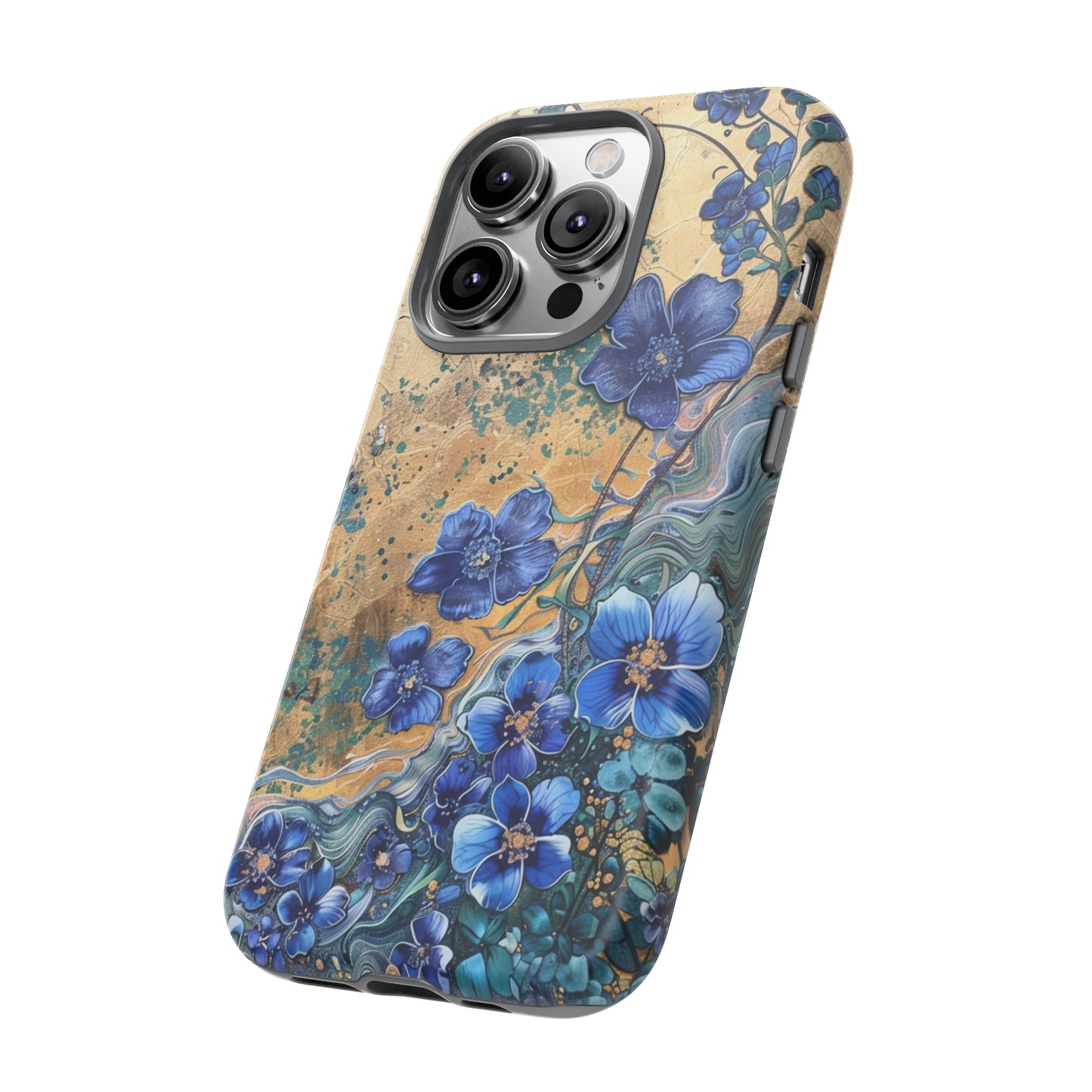 Forget Me Nots Vintage Color Splash Floral Design Phone Case