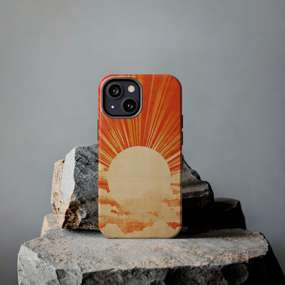 Retro Abstract Sunburst iPhone Case | Embrace the Nostalgic Charm of Artistic Rays