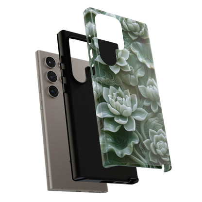 Green Jade Lotus Floral Art Phone Case