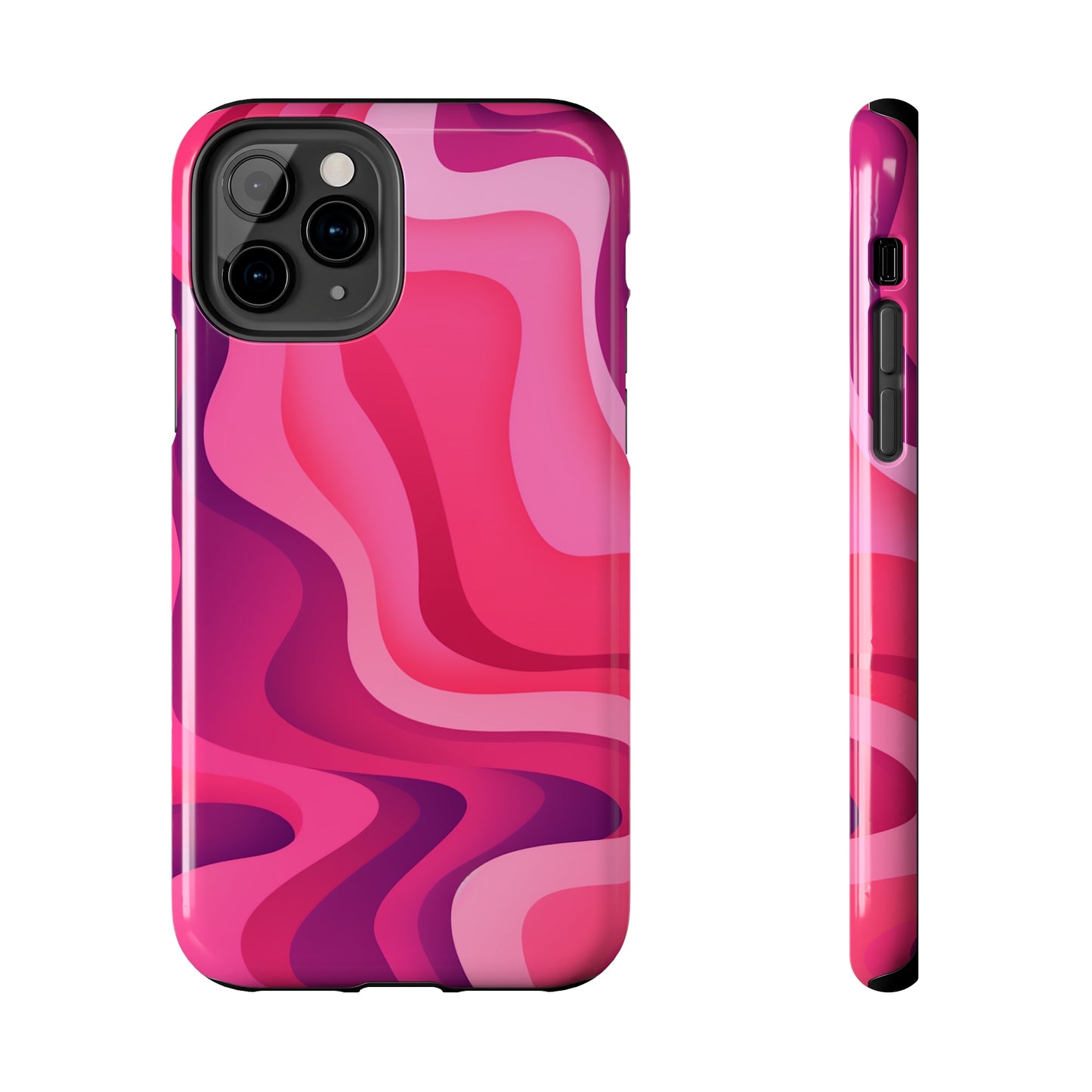 The Pink Wave iPhone Case Splash of Vibrance | Modern Art Meets Protection iPhone Tough Case