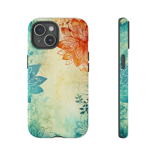 "Boho Indian batik art tile phone case for iPhone 15